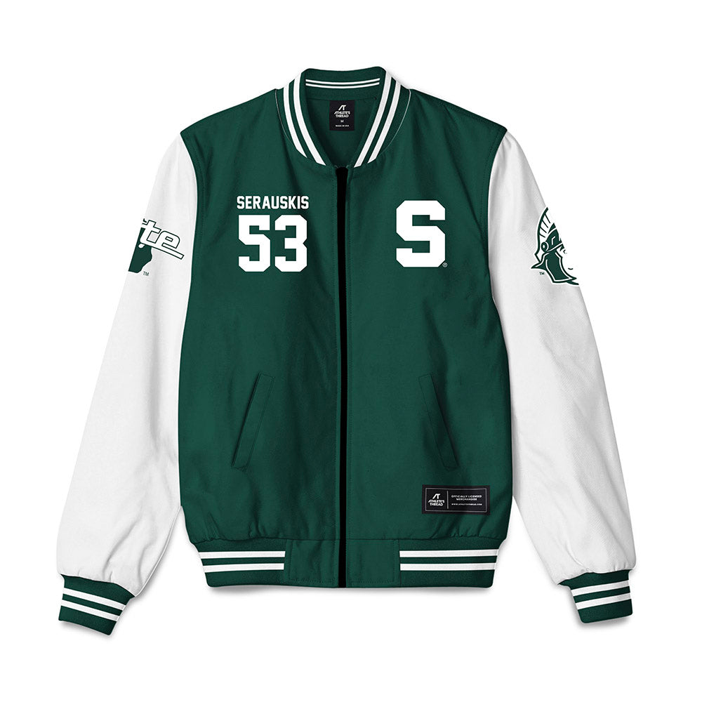 Michigan State - NCAA Football : Trey Serauskis - Bomber Jacket-0