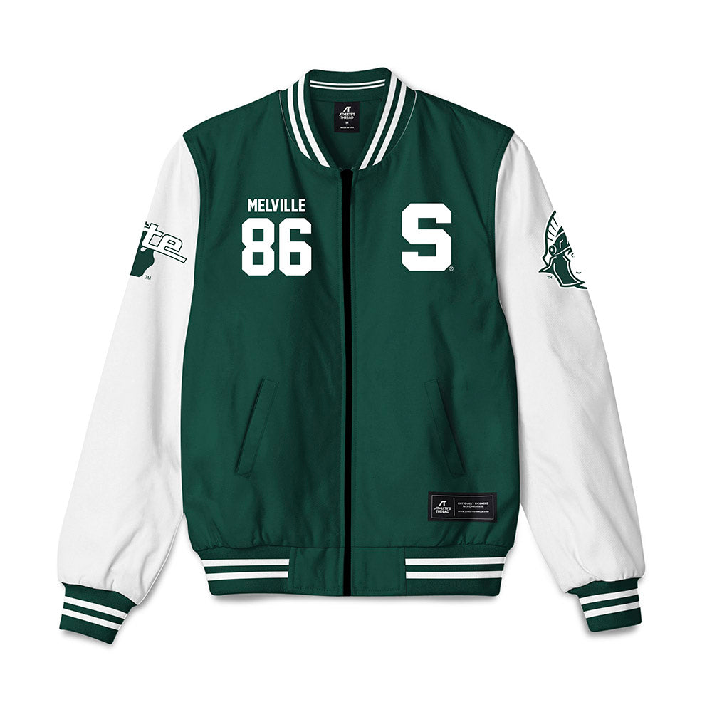 Michigan State - NCAA Football : Ethan Melville - Bomber Jacket-0