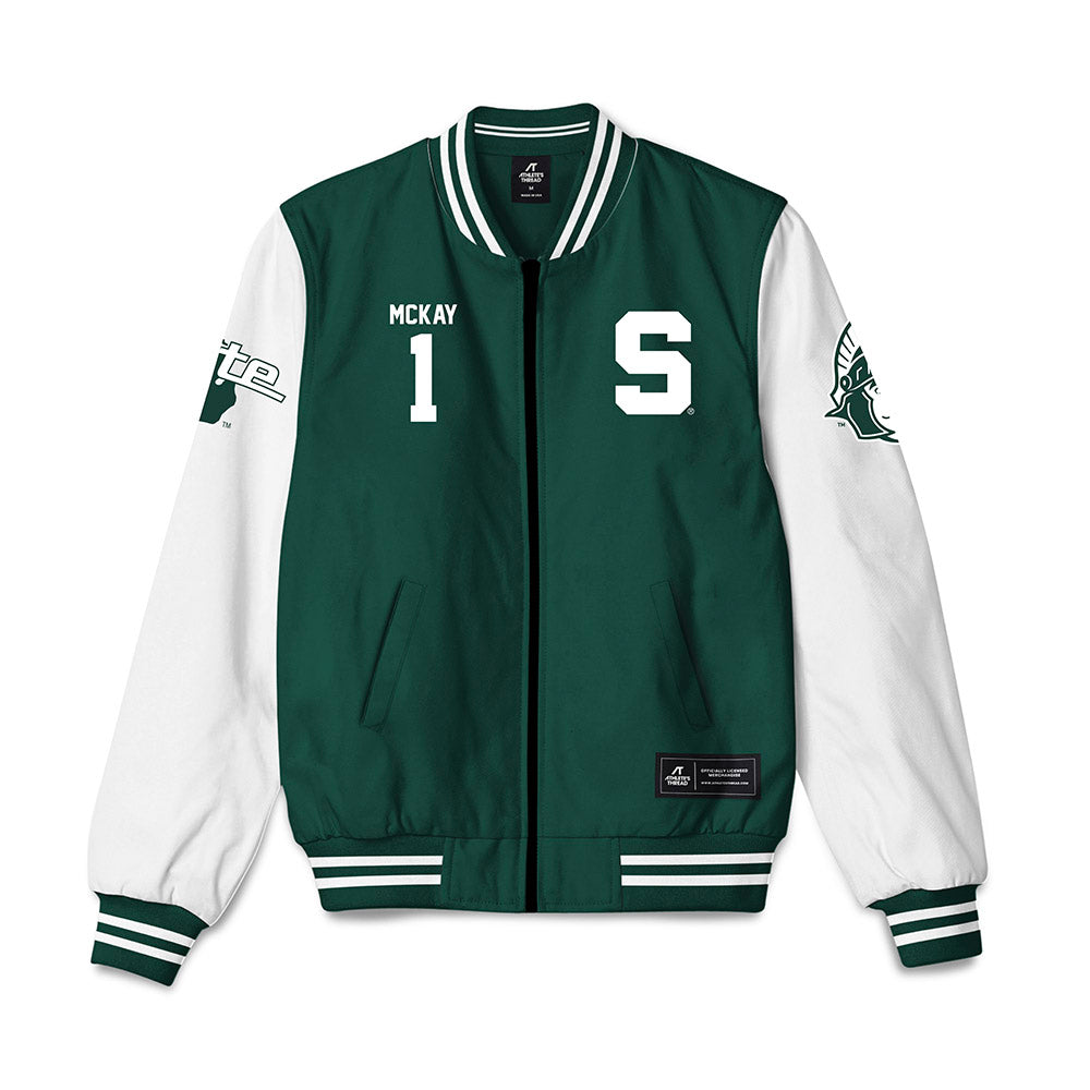 Michigan State - NCAA Baseball : Ryan McKay - Bomber Jacket-0