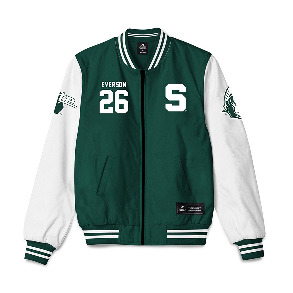 Michigan State - NCAA Baseball : Andrew Everson - Bomber Jacket-0