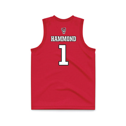 NC State - NCAA Men's Basketball : Christian Hammond - Red Basketball Jersey-1