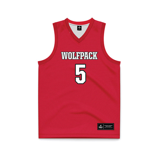 NC State - NCAA Men's Basketball : RJ Keene - Red Basketball Jersey-0