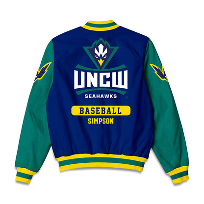 UNC Wilmington - NCAA Baseball : Micah Simpson - Bomber Jacket-1