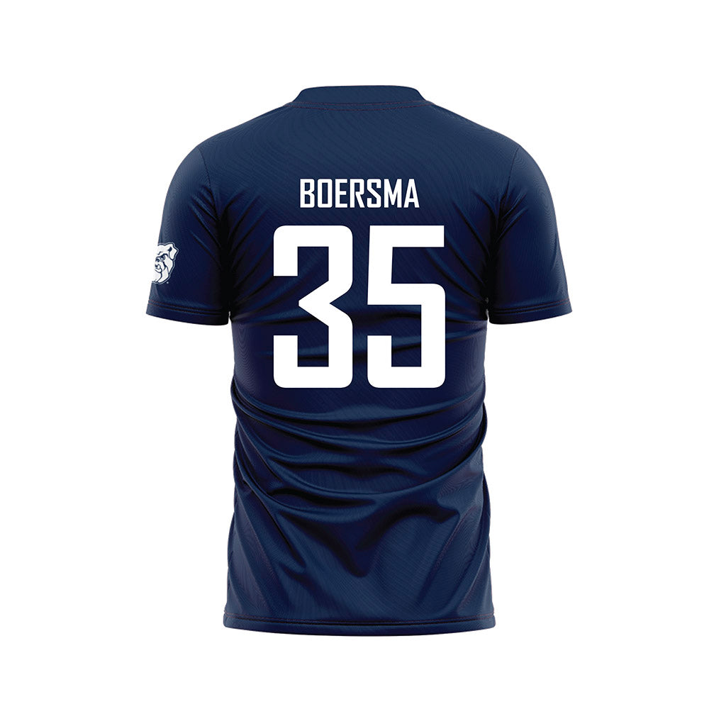 Butler - NCAA Men's Soccer : Brooks Boersma - Navy Soccer Jersey-1