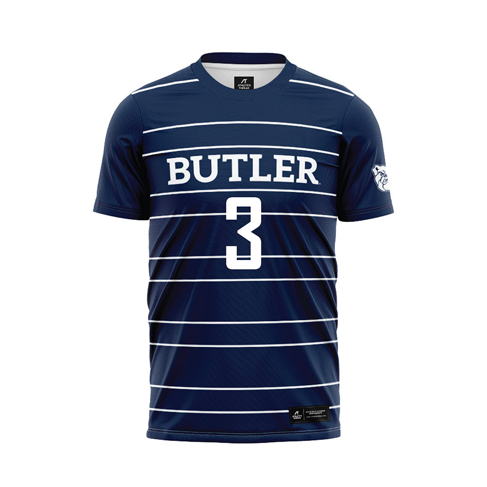 Butler - NCAA Men's Soccer : Evan Muckridge - Navy Soccer Jersey-0
