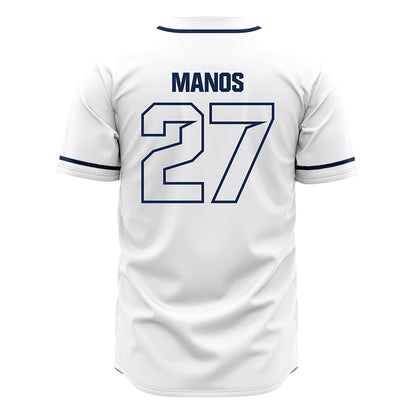 Butler - NCAA Baseball : JJ Manos - White Jersey-1