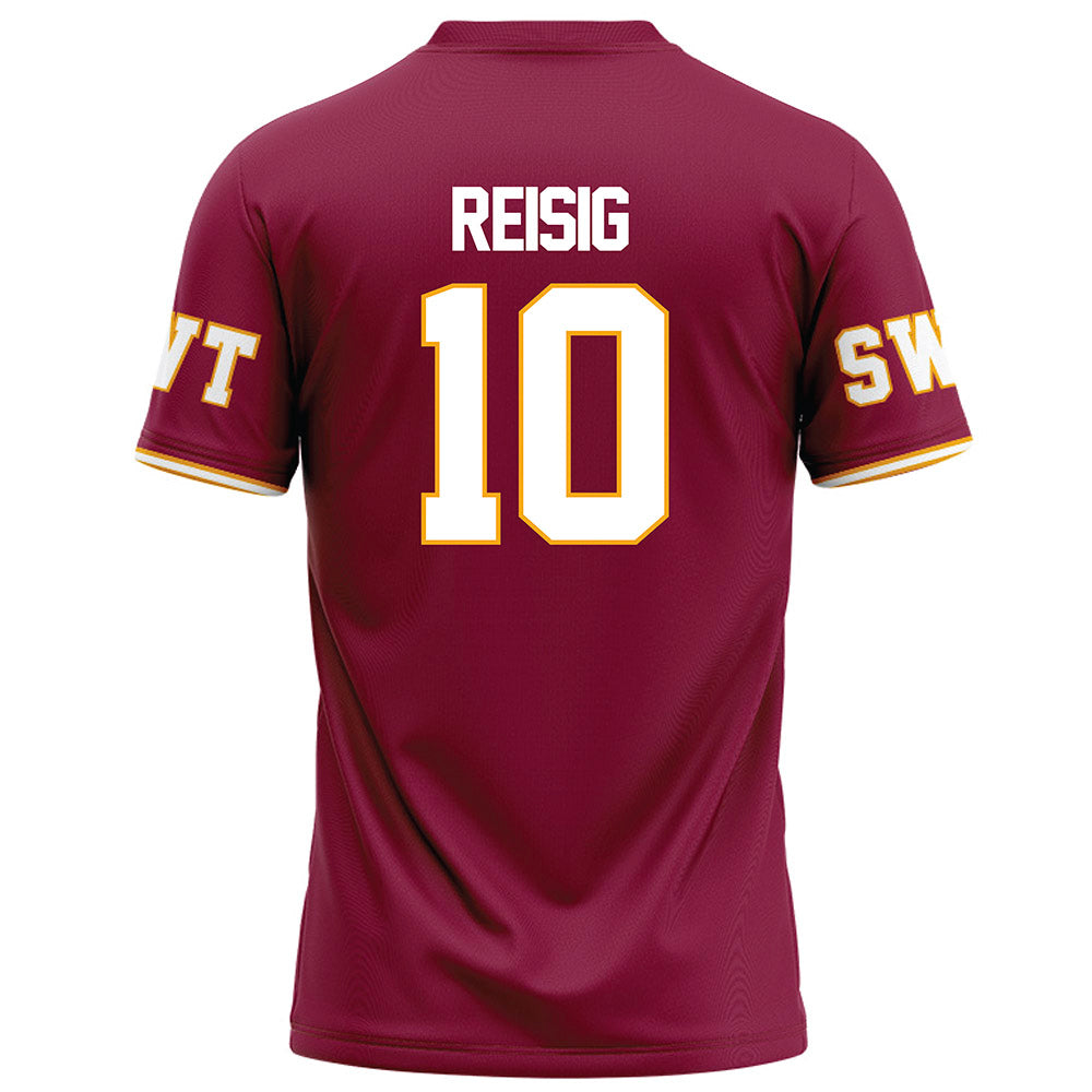 Texas State - NCAA Football : Shaker Reisig - Red Football Jersey-1