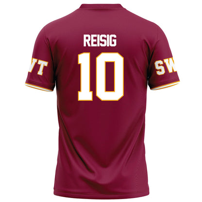 Texas State - NCAA Football : Shaker Reisig - Red Football Jersey-1