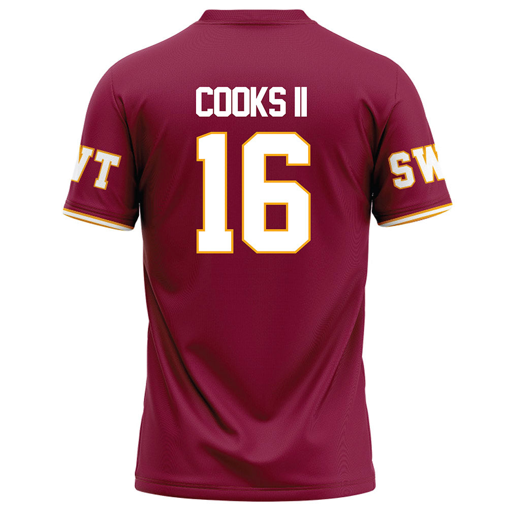 Texas State - NCAA Football : Terrence Cooks II - Red Football Jersey-1