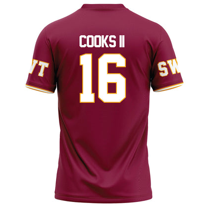 Texas State - NCAA Football : Terrence Cooks II - Red Football Jersey-1