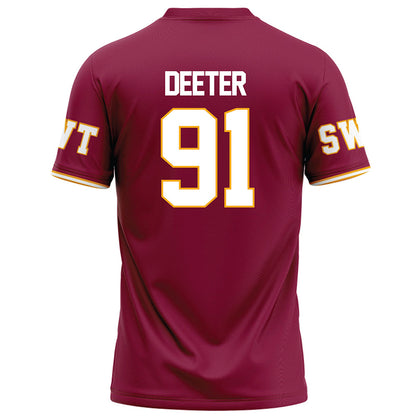 Texas State - NCAA Football : Jp Deeter - Red Football Jersey-1