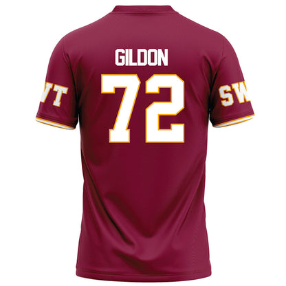 Texas State - NCAA Football : Kirk Gildon - Red Football Jersey-1