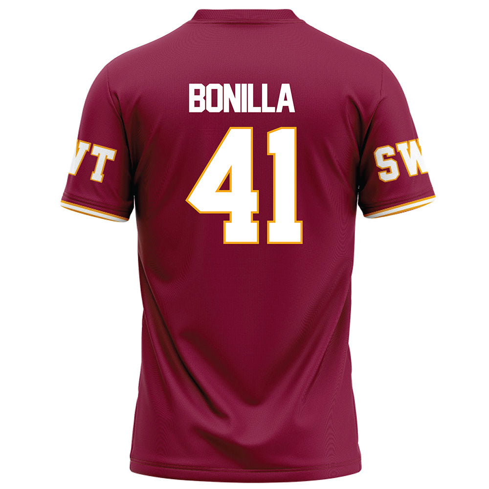 Texas State - NCAA Football : Jacob Bonilla - Red Football Jersey-1