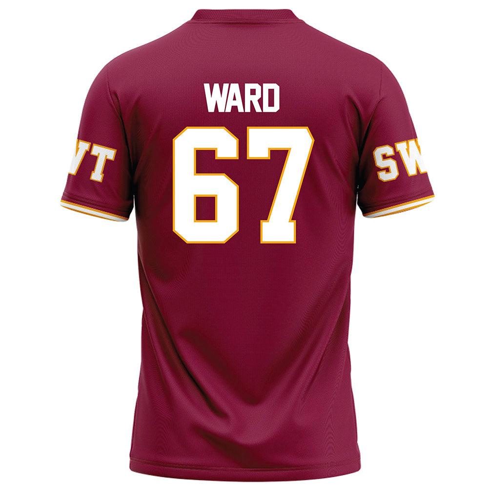 Texas State - NCAA Football : Preston Ward - Red Football Jersey-1