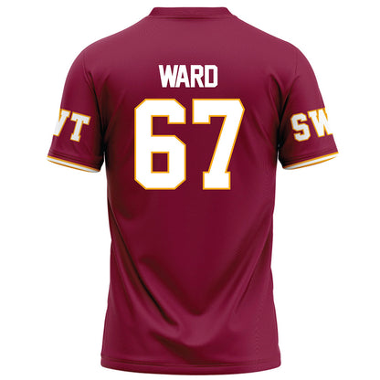 Texas State - NCAA Football : Preston Ward - Red Football Jersey-1