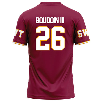 Texas State - NCAA Football : Michael Boudoin III - Maroon Football Jersey