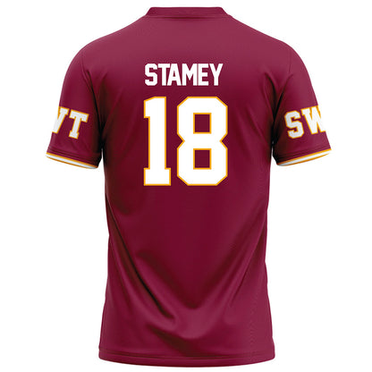 Texas State - NCAA Football : Ty Stamey - Red Football Jersey-1