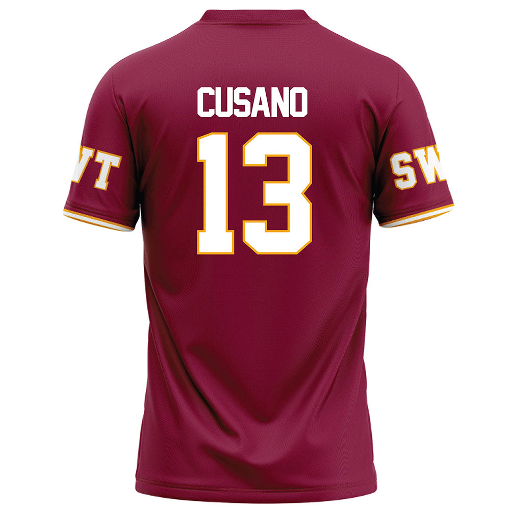 Texas State - NCAA Football : Tucker Cusano - Red Football Jersey-1