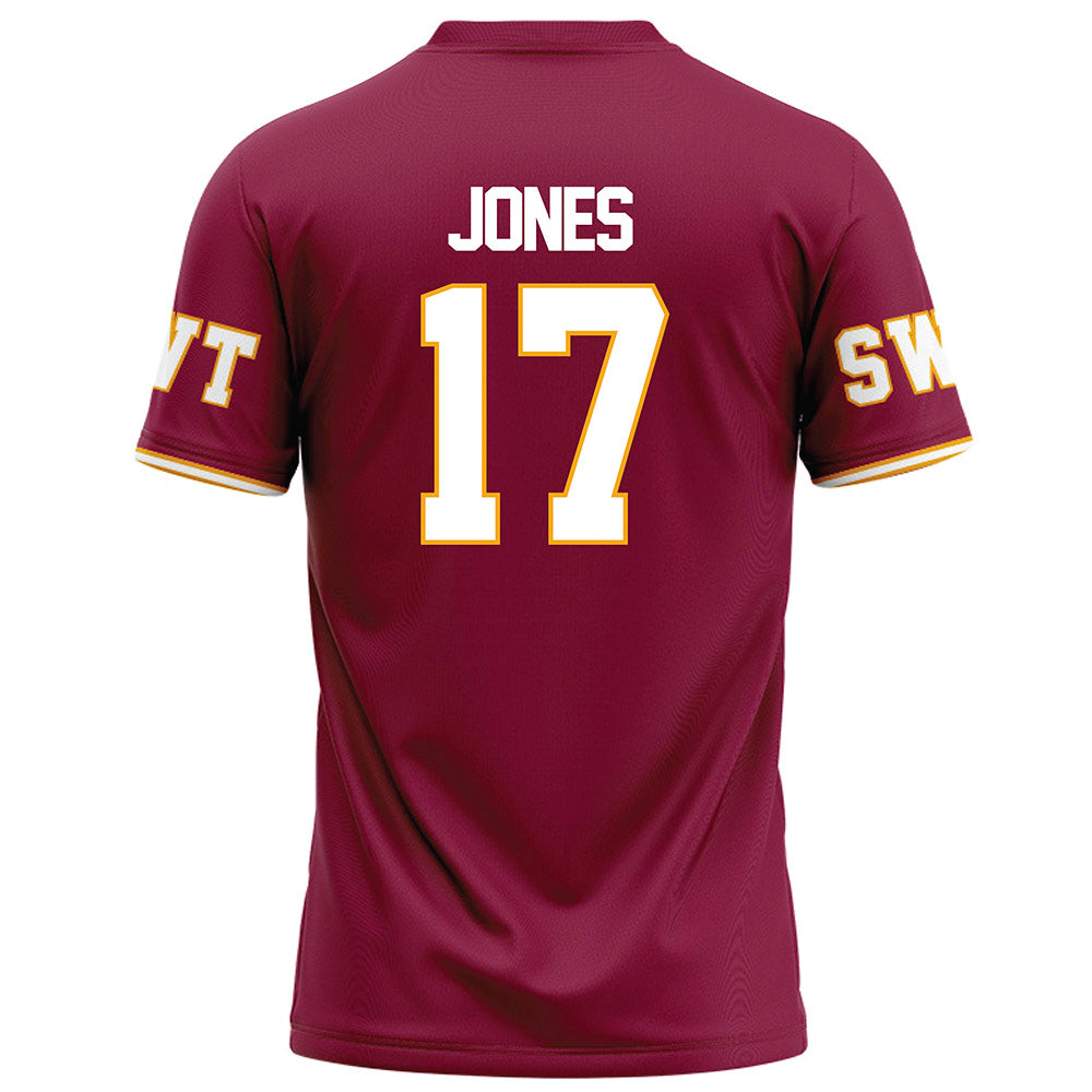 Texas State - NCAA Football : chris jones - Red Football Jersey-1