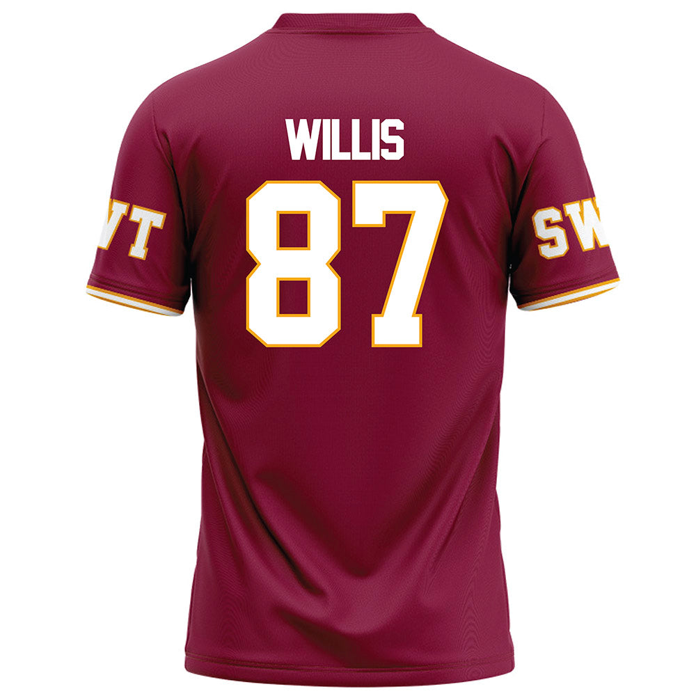 Texas State - NCAA Football : Kristopher Willis - Red Football Jersey-1