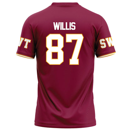 Texas State - NCAA Football : Kristopher Willis - Red Football Jersey-1