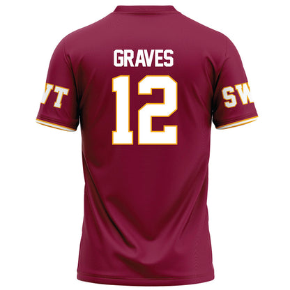 Texas State - NCAA Football : Lakeyleon Graves - Red Football Jersey-1