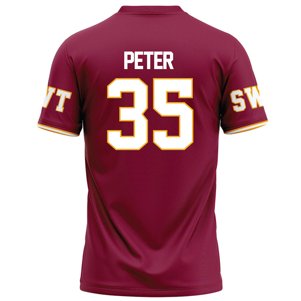 Texas State - NCAA Football : Emmanuel Peter - Red Football Jersey-1