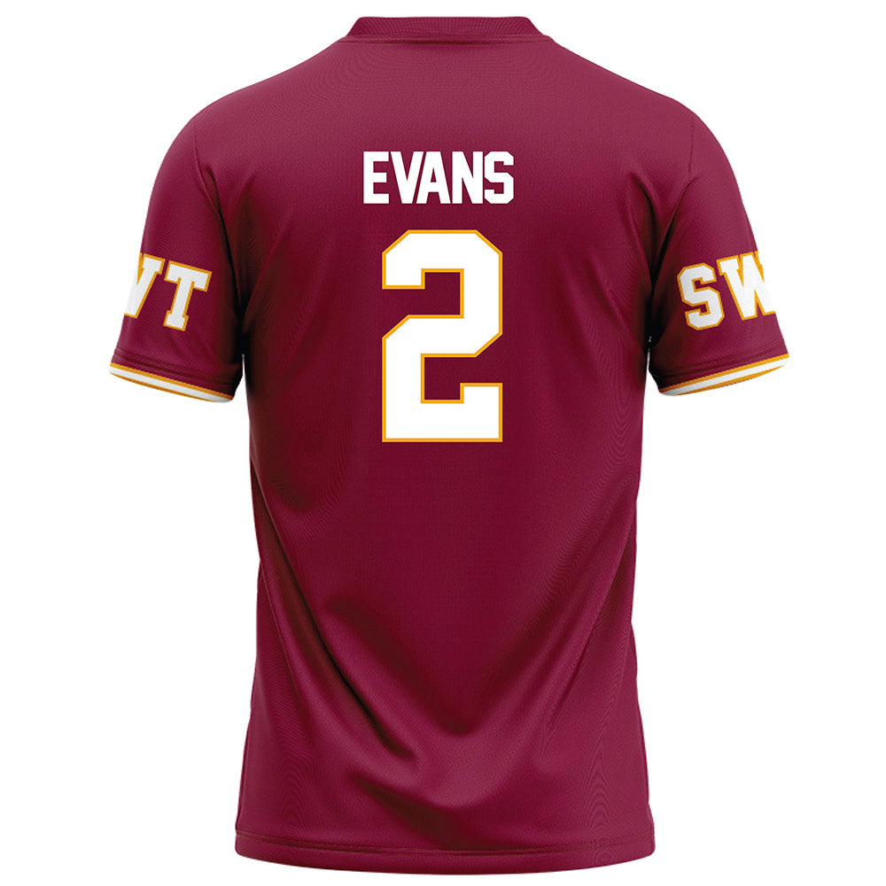 Texas State - NCAA Football : Kylen Evans - Red Football Jersey-1