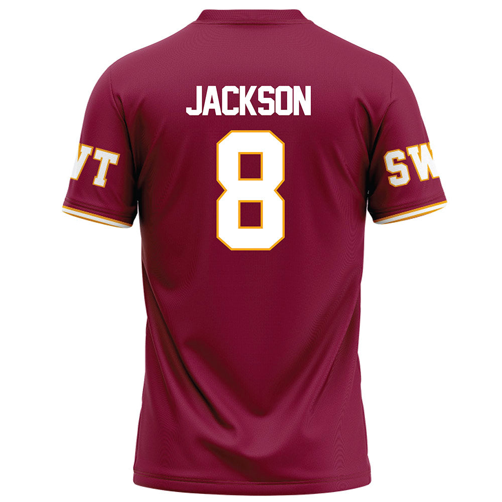 Texas State - NCAA Football : Brad Jackson - Red Football Jersey-1