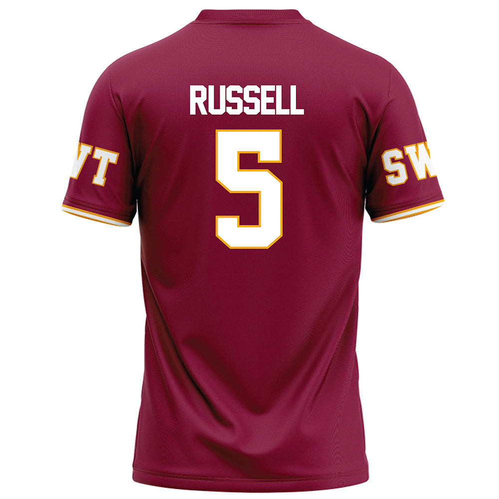 Texas State - NCAA Football : Donterry Russell - Red Football Jersey-1