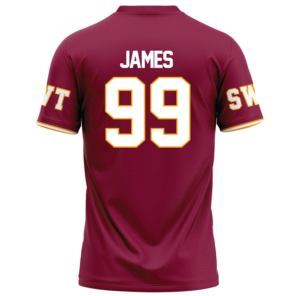 Texas State - NCAA Football : Kaleb James - Red Football Jersey-1