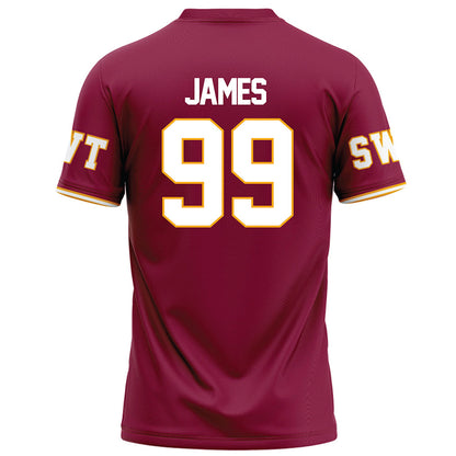 Texas State - NCAA Football : Kaleb James - Red Football Jersey-1