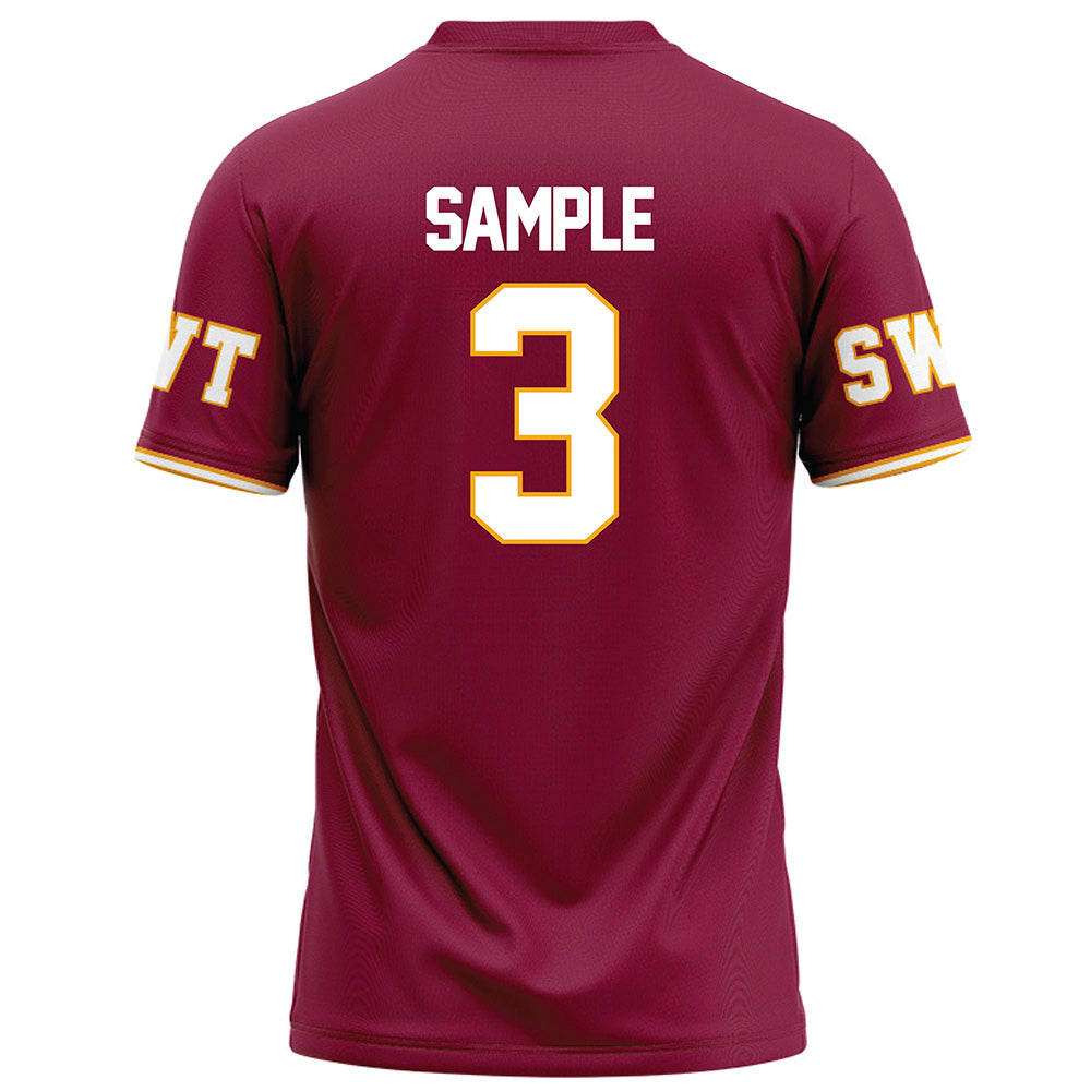 Texas State - NCAA Football : Zechariah Sample - Red Football Jersey-1