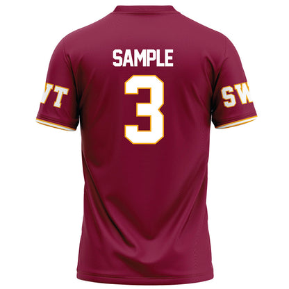 Texas State - NCAA Football : Zechariah Sample - Red Football Jersey-1