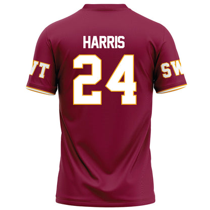 Texas State - NCAA Football : Juntavious Harris - Red Football Jersey-1