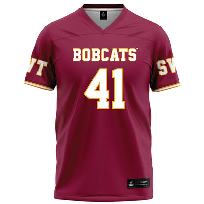 Texas State - NCAA Football : Jacob Bonilla - Red Football Jersey-0