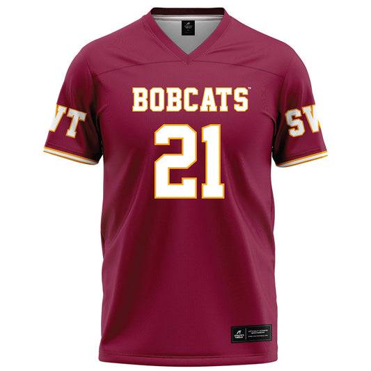 Texas State - NCAA Football : Cole Pryor - Red Football Jersey-0