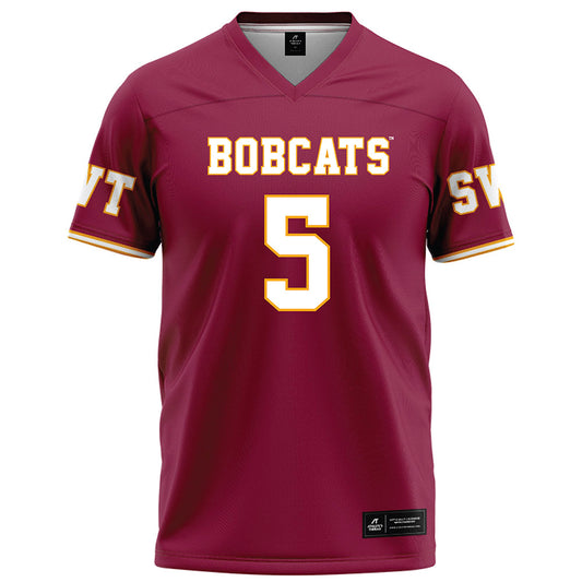 Texas State - NCAA Football : Dj Jackson - Maroon Football Jersey
