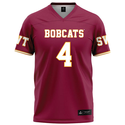 Texas State - NCAA Football : Tae Woody - Red Football Jersey-0