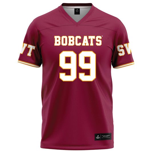 Texas State - NCAA Football : Kaleb James - Red Football Jersey-0