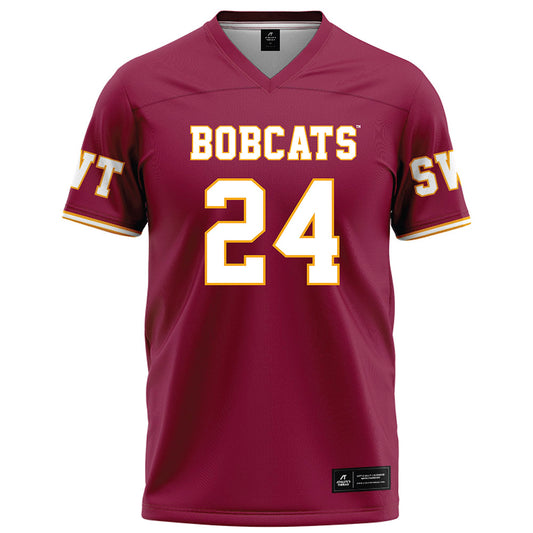 Texas State - NCAA Football : Juntavious Harris - Red Football Jersey-0