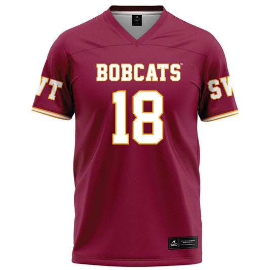 Texas State - NCAA Football : Ty Stamey - Red Football Jersey-0