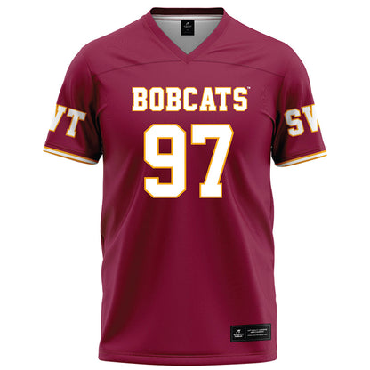 Texas State - NCAA Football : Devarrick Woods - Red Football Jersey-0
