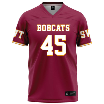 Texas State - NCAA Football : Cole Nilles - Red Football Jersey-0