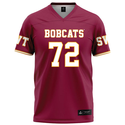 Texas State - NCAA Football : Kirk Gildon - Red Football Jersey-0