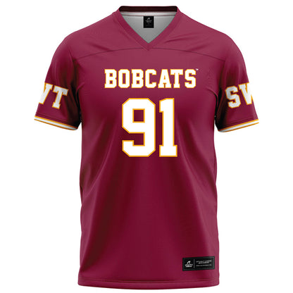 Texas State - NCAA Football : Jp Deeter - Red Football Jersey-0