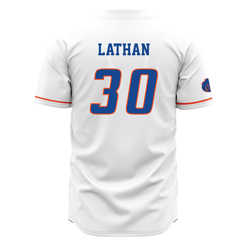 Boise State - NCAA Men's Basketball : Ethan Lathan - White Jersey-1