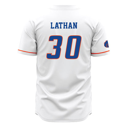 Boise State - NCAA Men's Basketball : Ethan Lathan - White Jersey-1