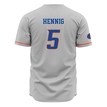 Boise State - NCAA Men's Basketball : Brady Hennig - Grey Jersey-1