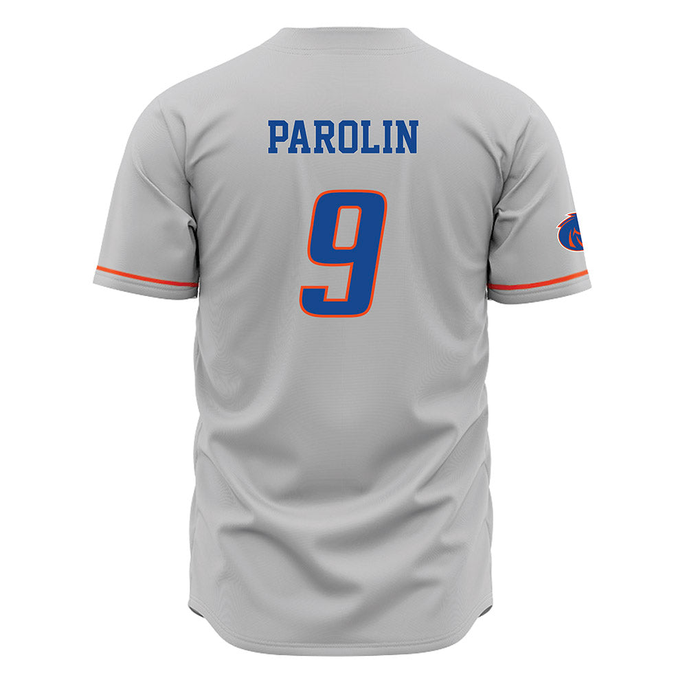 Boise State - NCAA Men's Basketball : Dom Parolin - Grey Jersey-1